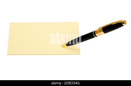 pen in note on white background Stock Photo