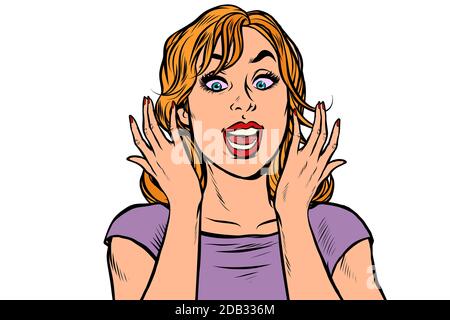 oops pop art surprised woman. Pop art retro vector illustration kitsch ...