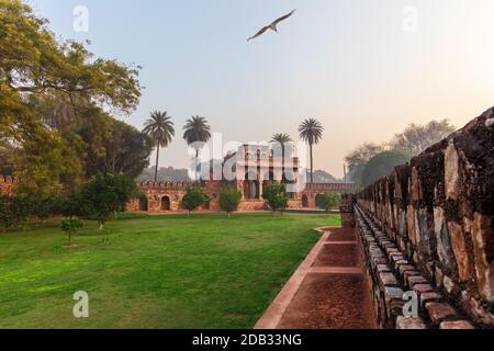 Gates near the Tomb of Isa Khan, the Humayun's Tomb Complex in India, New Dehli. Stock Photo