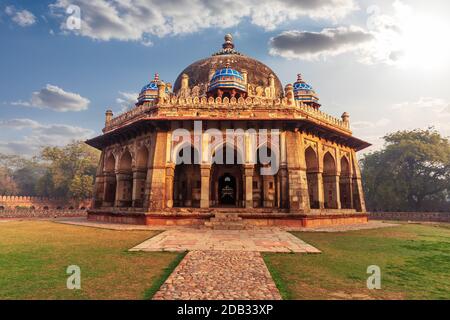 Isa Khan Mausoleum in the Humayun's Tomb complex in Delhi, India. Stock Photo