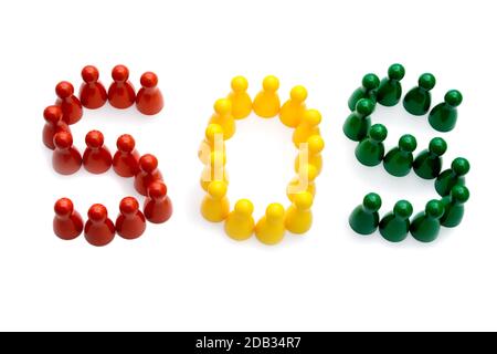 Sign SOS isolated on white background Stock Photo