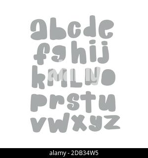 Vector cartoon funny Alphabet. Cute gray vector English Stock Vector