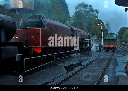 LMS Princess Coronation Class 6233 Duchess of Sutherland at Bewdley Station, Severn Valley Railway, Worcestershire Stock Photo