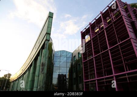 A view of the Warsaw University library building Stock Photo