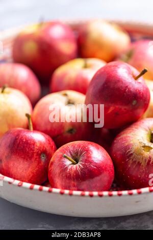 Red Apples in Bowl Stock Photo