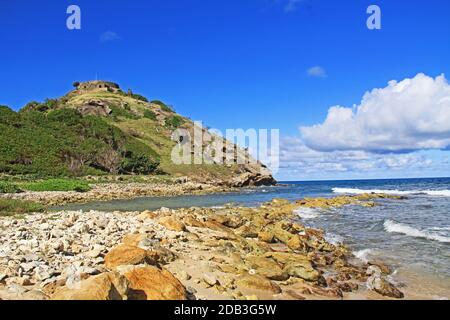 Old Fort Barrington in St. Johnâ€™s Harbor Antigua Stock Photo