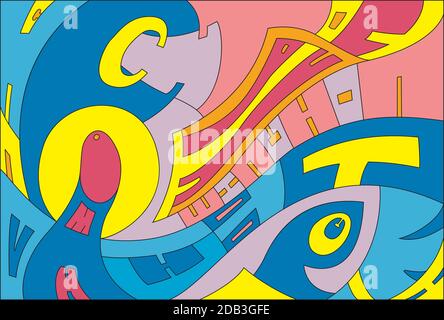 Color composition of letters. Template for card, poster, print. Stock Vector