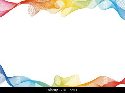 Blending wavy light lines network colorful deco graphic element horizontal layout creative vector illustration Stock Vector