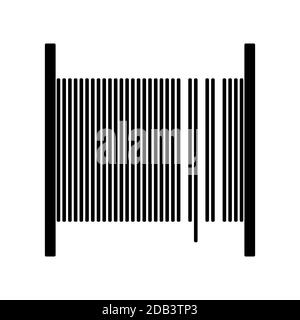 Cable drum vector, drum-shaped spool with electrical wire, flat minimalist vector illustration Stock Vector
