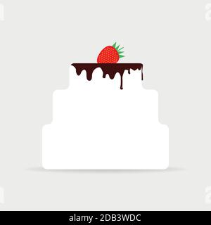 Cake with strawberry and chocolate, vector illustration design Stock Vector