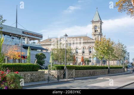 Town Hall with clock tower at Dun Laoghaire in County Dublin, Ireland Stock Photo
