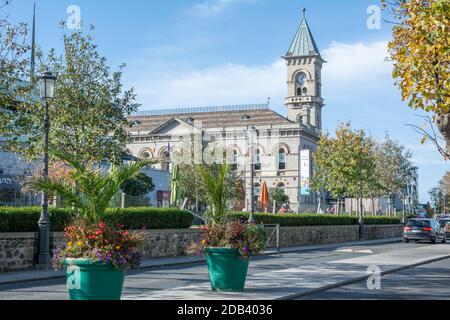 Town Hall with clock tower at Dun Laoghaire in County Dublin, Ireland Stock Photo