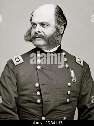 Portrait of Maj. Gen. Ambrose E. Burnside, officer of the Federal Army. Stock Photo