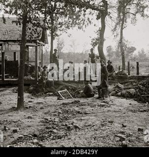 Atlanta, Georgia. Federal picket post shortly before the battle of July 22. Stock Photo