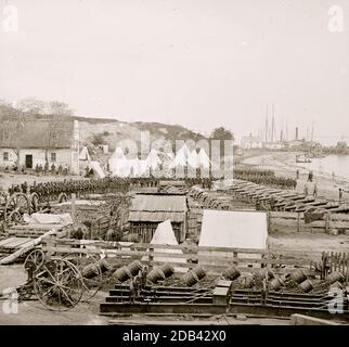 Yorktown, Va. Federal artillery park. Stock Photo