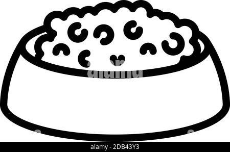 Bowl cat supplies icon. Outline bowl cat supplies vector icon for web design isolated on white background Stock Vector