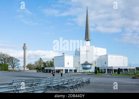 An external view of the Basilica of Our Lady at Ireland's national Marian shrine at Knock in County Mayo Stock Photo