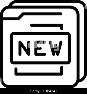 New secured files icon. Outline new secured files vector icon for web design isolated on white background Stock Vector