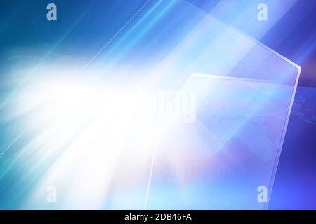 Modern studio space with big flat screens, suitable for breaking news background. 3d Illustration Stock Photo