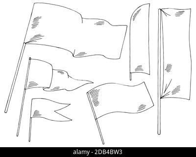 White Textile Waving Empty Flag on Transparent Background. Vector ...