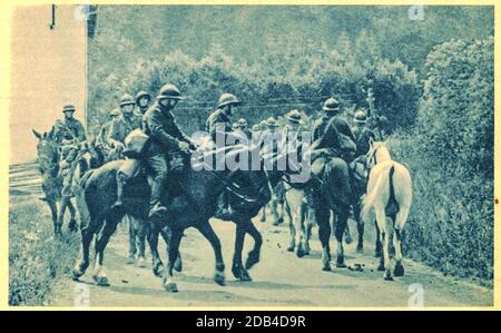 France cavalry. The Cavalry Corps - French Corps de Cavalerie - was a French mechanized army corps established in 1939 and inactivated in 1940 after Stock Photo