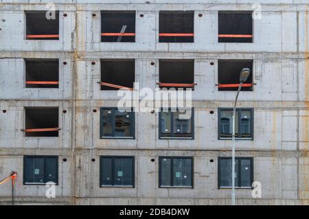 The construction site of development project Viktoria Zizkov Center build by the Viktoria Zizkov company, a subsidiary of CTR group, situated near the Stock Photo