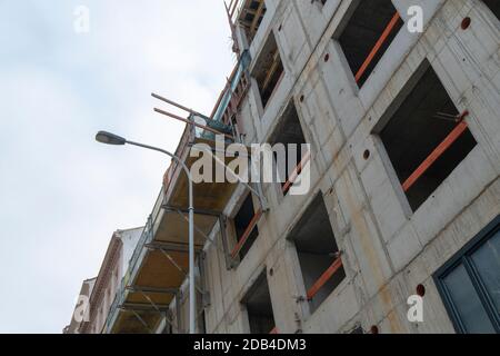 The construction site of development project Viktoria Zizkov Center build by the Viktoria Zizkov company, a subsidiary of CTR group, situated near the Stock Photo