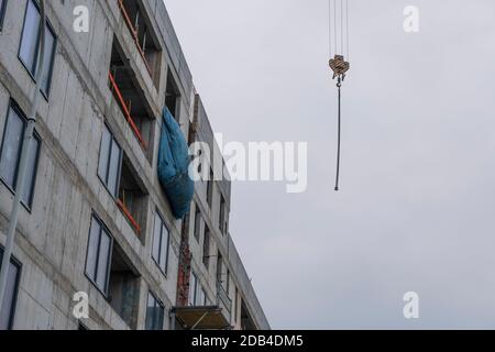 The construction site of development project Viktoria Zizkov Center build by the Viktoria Zizkov company, a subsidiary of CTR group, situated near the Stock Photo