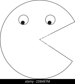 Vector Pacman icon symbol sign on white Stock Vector