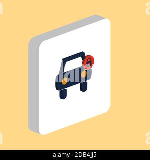 Car lock Simple vector icon. Illustration symbol design template for web mobile UI element. Perfect color isometric pictogram on 3d white square. Car Stock Vector