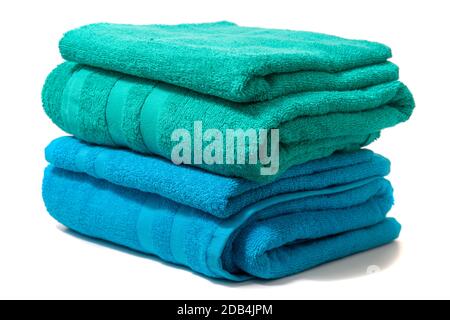 colorful bathing towels isolated on a white background. Stock Photo