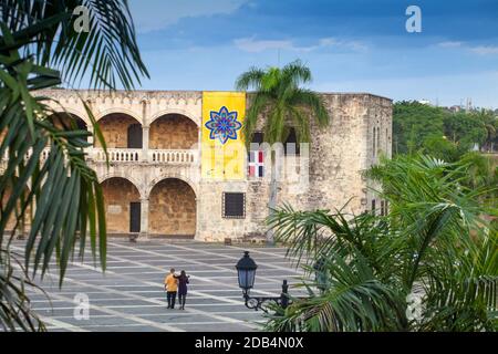 Dominican Republic, Santa Domingo, Colonial zone, Plaza Espana, Alcazar de Colon Stock Photo