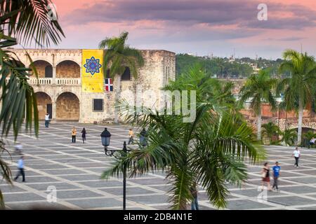 Dominican Republic, Santa Domingo, Colonial zone, Plaza Espana, Alcazar de Colon Stock Photo