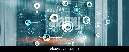 Online data security system. Protecting your business data. Stock Photo