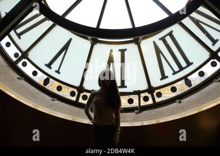 Paris, France - November, 2017: Large clock in the Musée d'Orsay, Paris, Ile-de-France, France Stock Photo