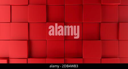 Abstract modern background with red cubes , 3d rendering Stock Photo