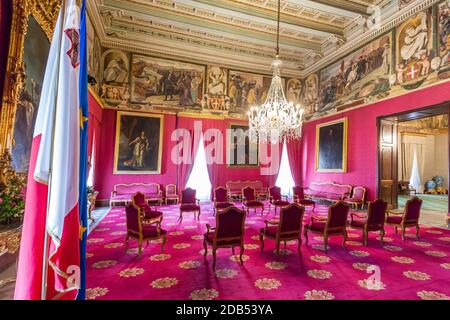Palace state rooms, Valletta, Malta Stock Photo