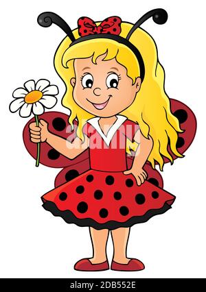 Ladybug girl theme image 1 - picture illustration. Stock Photo