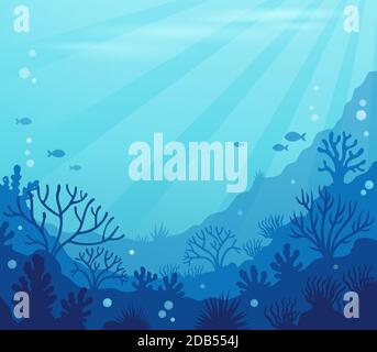 Ocean underwater theme background 8 - picture illustration. Stock Photo