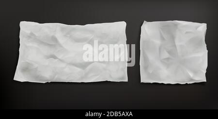 Download Crumpled Baking Paper Sheets Isolated On Gray Background Vector Realistic Mockup Of Blank Old Paper With Wrinkled Texture Creases And Torn Edges Gr Stock Vector Image Art Alamy