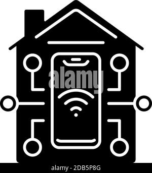 Remote access black glyph icon Stock Vector