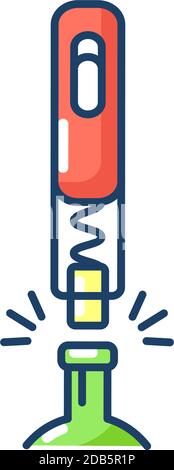Corkscrew RGB color icon Stock Vector