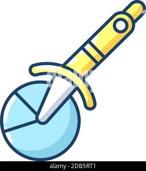 Pizza cutter RGB color icon Stock Vector