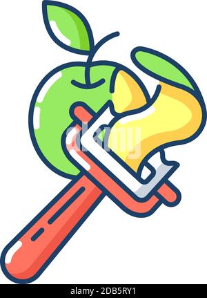 Vegetable peeler RGB color icon Stock Vector
