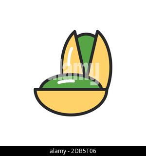 Pistashio color line icon. Isolated vector element. Outline pictogram for web page, mobile app, promo. Stock Vector