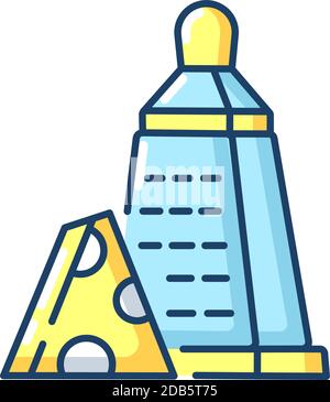 Grater of vegetables RGB color icon Stock Vector
