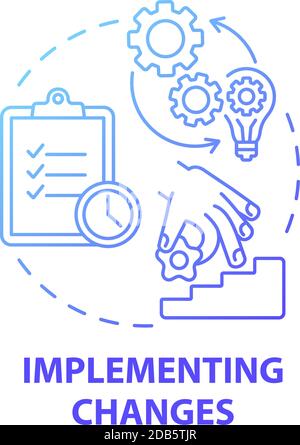 Implementing changes concept icon Stock Vector