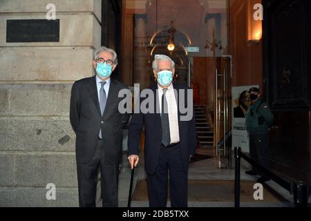 Madrid, Spain. 16th Nov, 2020. Mario Vargas Llosa attends the awards ceremony in Madrid, Monday, November 16, 2020 Credit: CORDON PRESS/Ģ����ý Live News Stock Photo