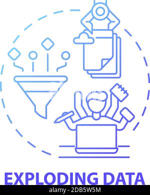 Exploding data blue gradient concept icon Stock Vector Image & Art - Alamy