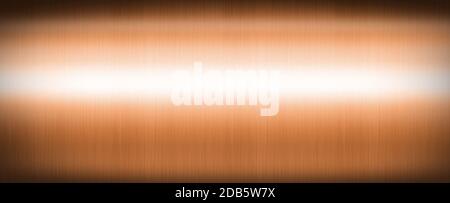 Copper brushed metal. Banner background texture wallpaper Stock Photo